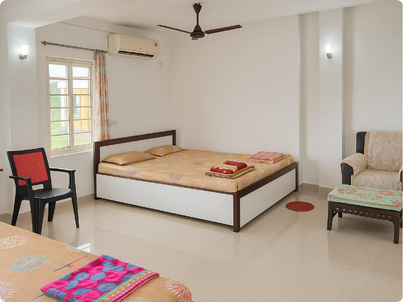 AC family room at Kriya Yoga Wellness guest house in Gangasagar