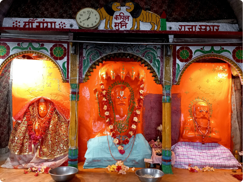 Kapil Muni Temple deity at Gangasagar associated with the legend of King Sagara and the descent of the River Ganga