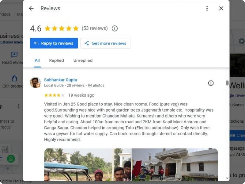 Google review on stay at Kriya Yoga Wellness