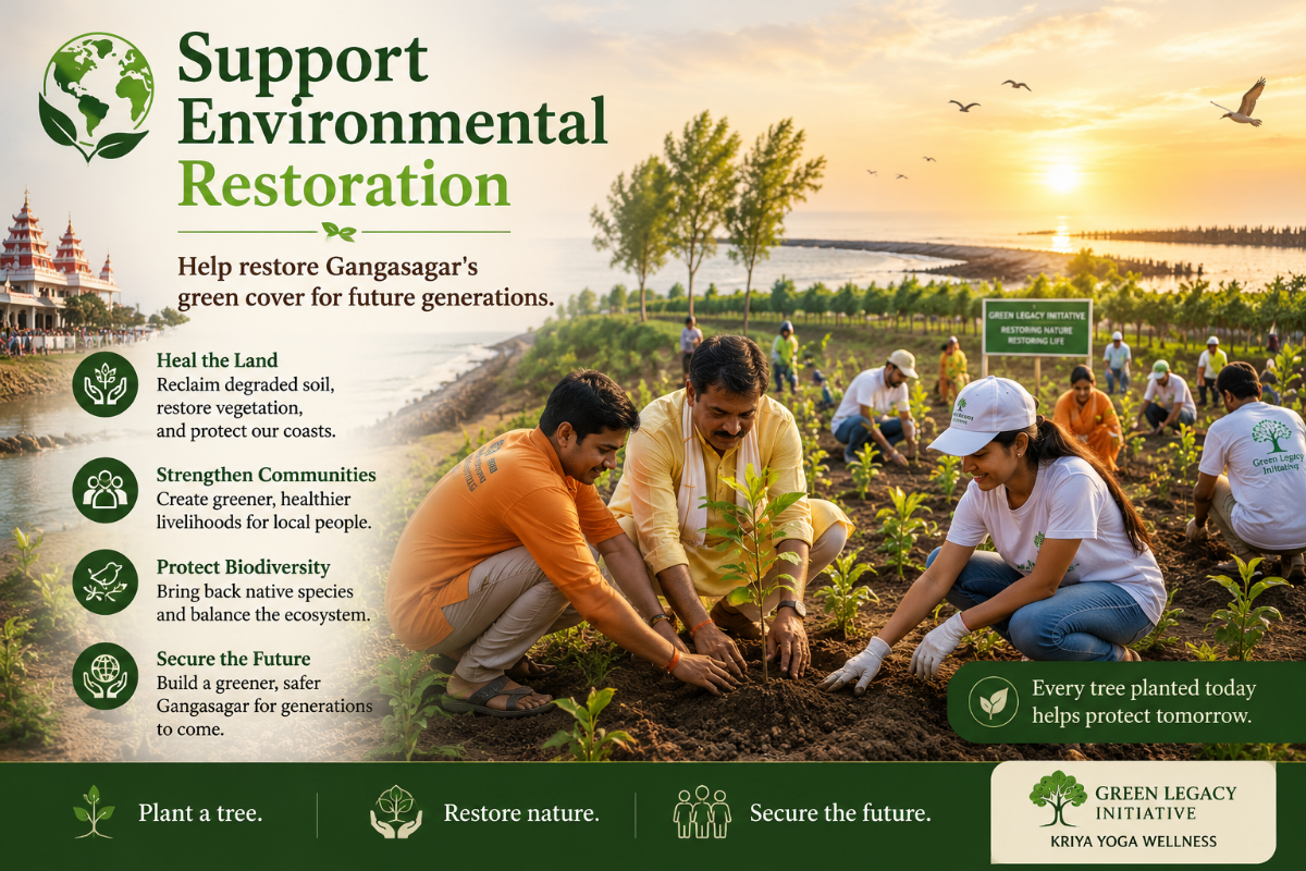 Support environmental restoration through tree plantation and coastal ecosystem conservation in Gangasagar Island