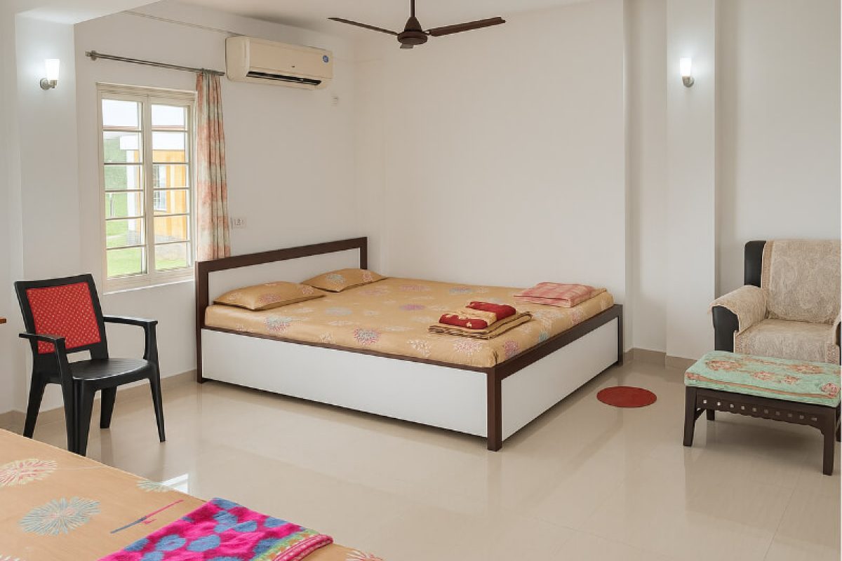 AC family room at Kriya Yoga Wellness guest house in Gangasagar