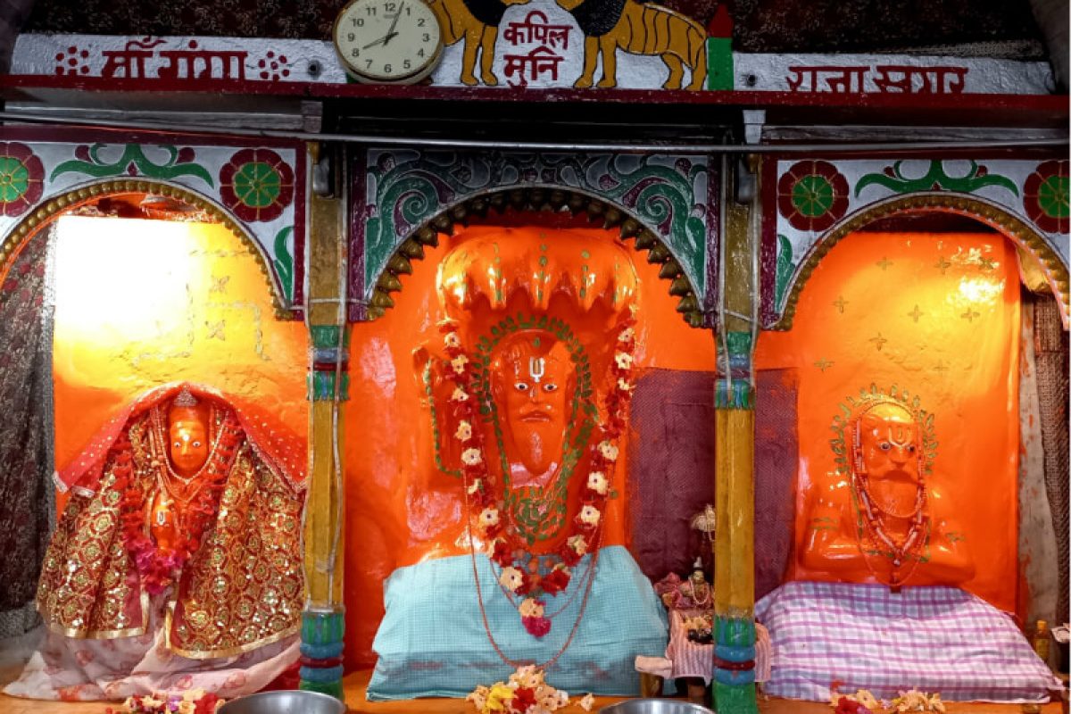 Kapil Muni Temple deity at Gangasagar associated with the legend of King Sagara and the descent of the River Ganga